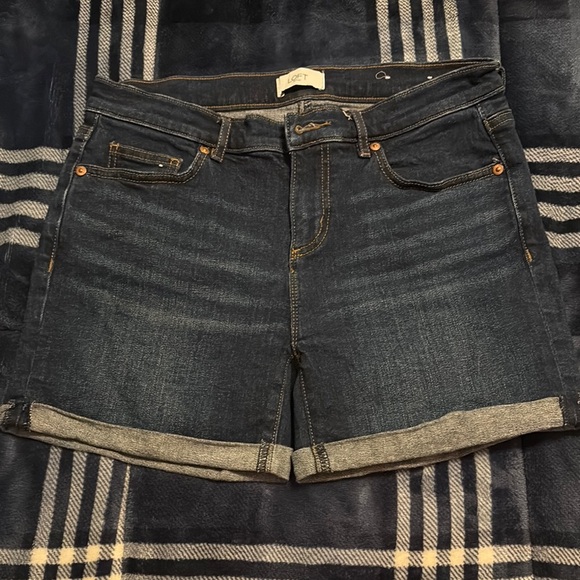 LOFT Pants - LOFT Dark Wash Denim Shorts
